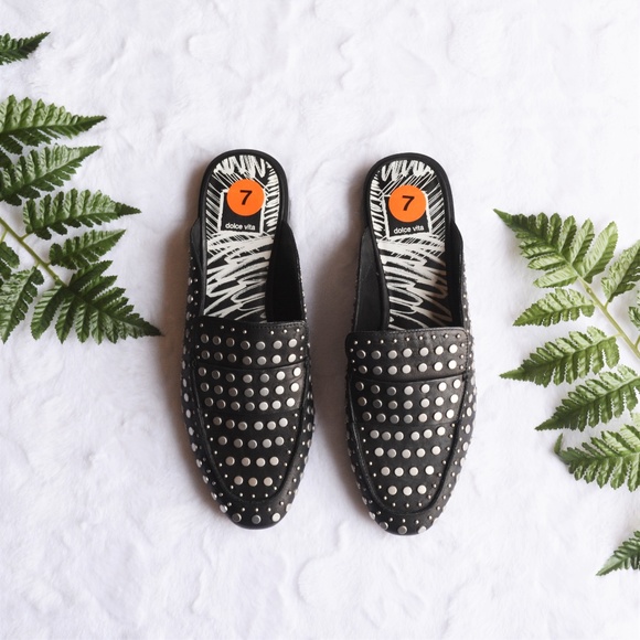 Dolce Vita Shoes - {Dolce Vita} NWOB Maura Black Leather Studded Mule